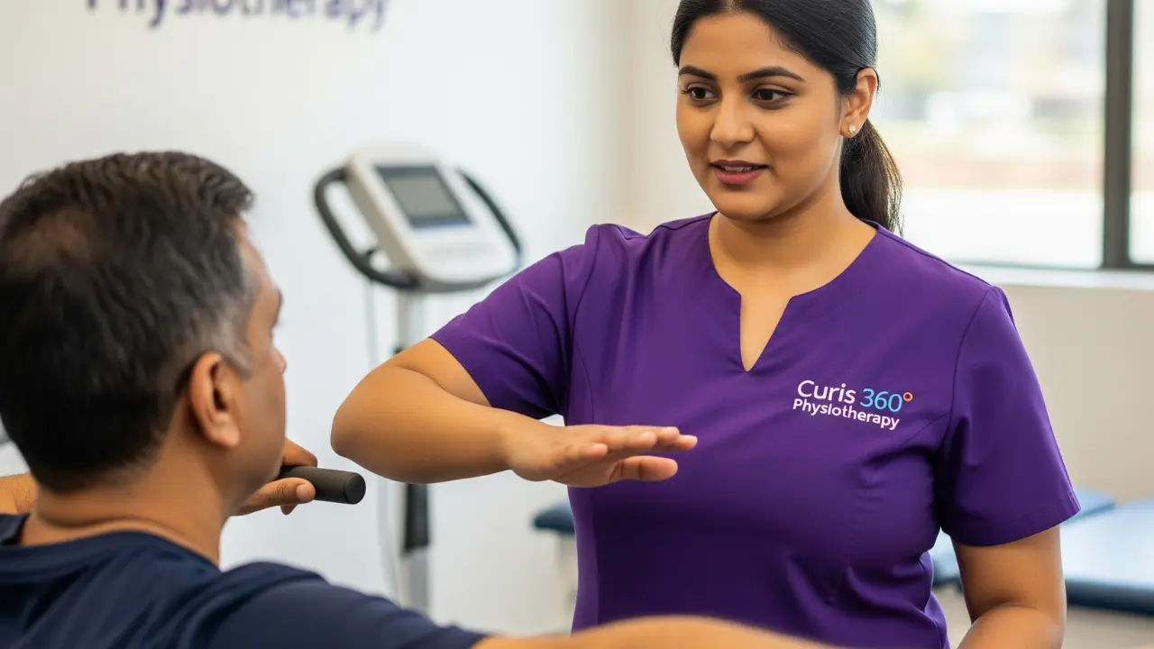 Best Home Physiotherapy in Bangalore - Curis 360 physiotherapist treating patient at home